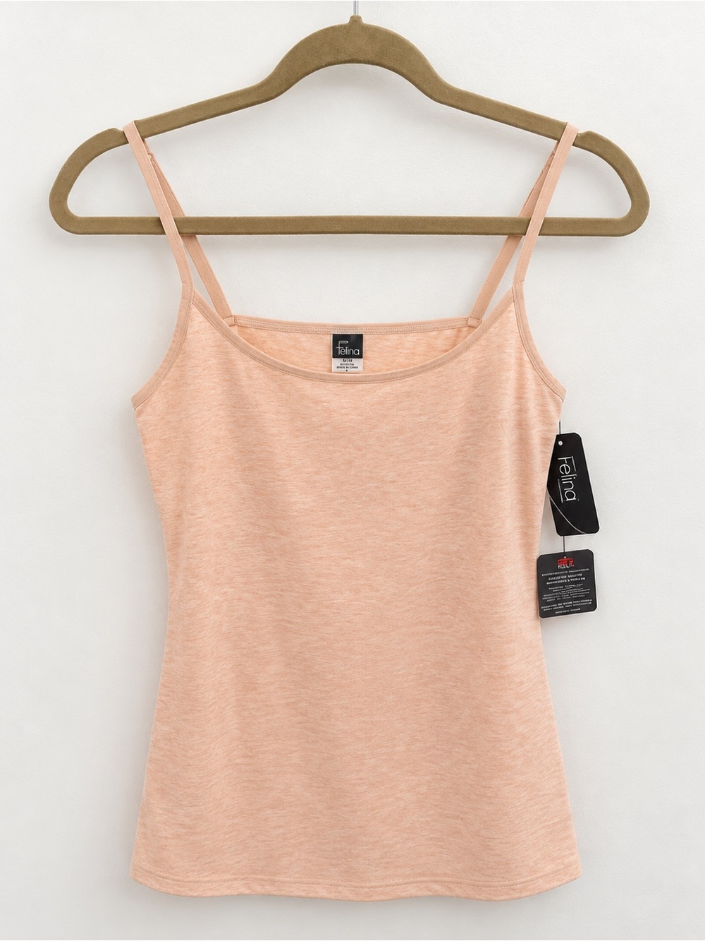 Felina Organic Cotton Stretch Camisole Peach Size S NWT